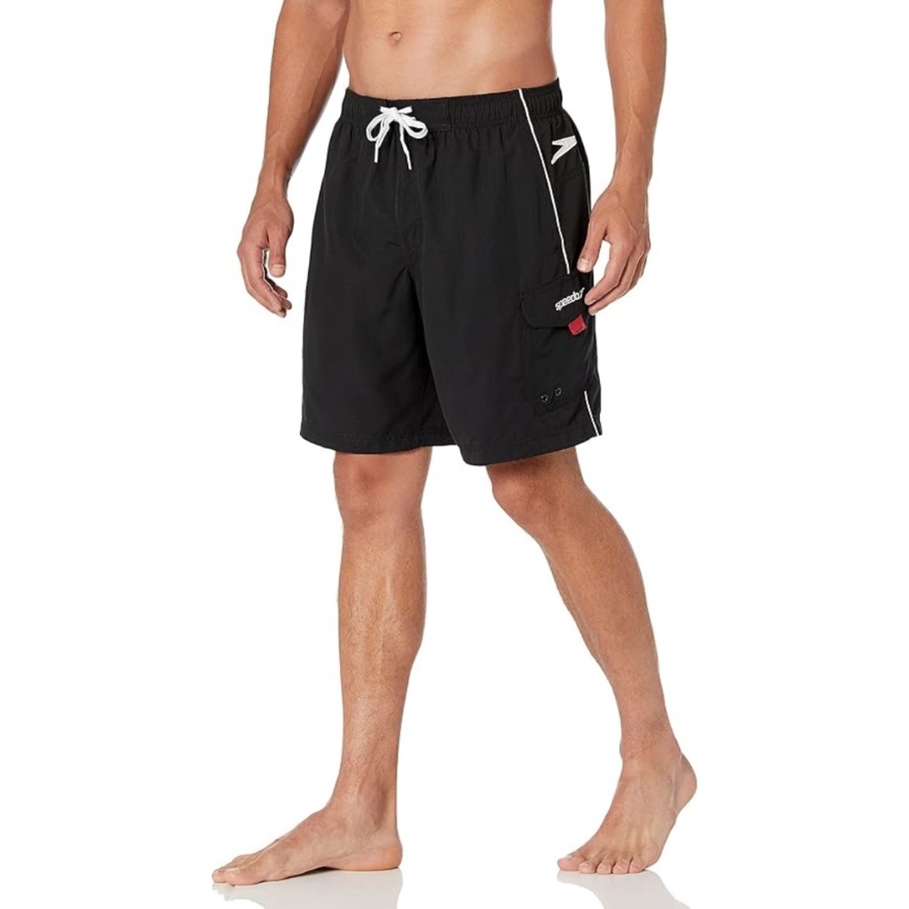 Men's Speedo Marina Volley Swim Trunks Black - Brand New - Size L